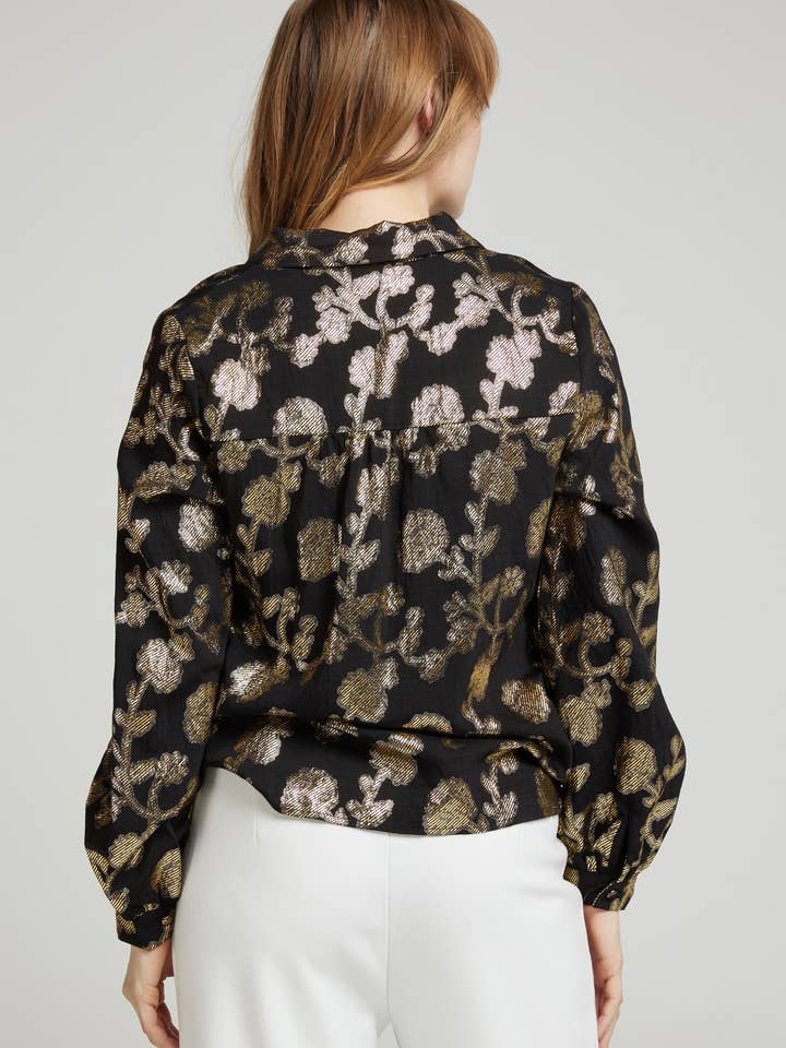 Andy & Lucy - Wholesale Tunic - Women's - ADAM - Chic Golden Flower Blouse - Andy & Lucy6