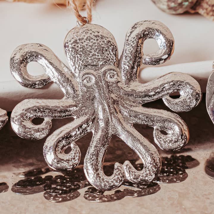 House of Morgan Pewter - Wholesale Ornament - Handmade Octopus Ornament - Octopus Gifts - Nautical Christmas Ornament