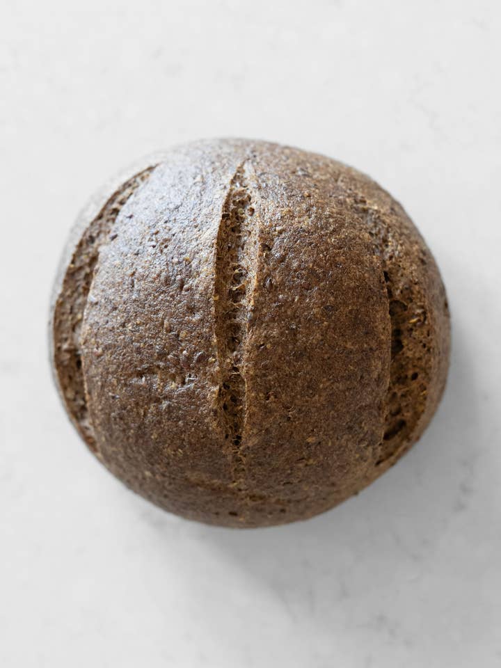DARK (FLAXSEED-ALLSPICE) SOURDOUGH GLUTEN-FREE BOULE for wholesale by Heaven Gluten Free Bakery