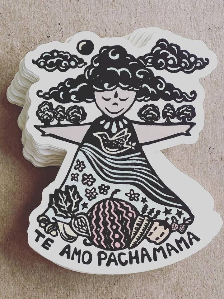 Te Amo Pachamama Decorative Stickers, Love Nature Stickers for wholesale by Hippie Baby Co