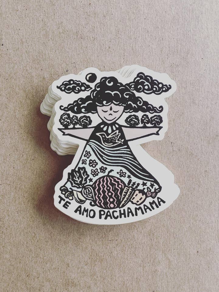 Te Amo Pachamama dekorativa klistermärken, älskar natur klistermärken för wholesale av Hippie Baby Co