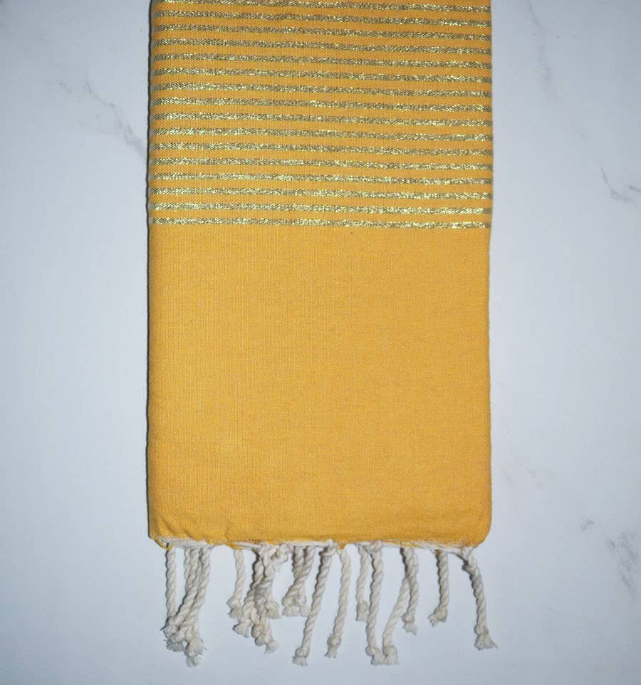 Fouta Tunisia - Wholesale Beach Towel - Fouta with golden lurex threads2