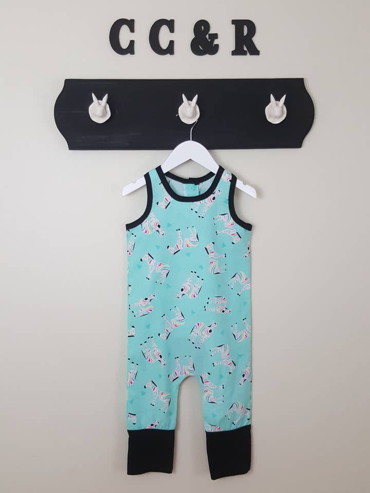 Barboteuse Zèbre des années 80 pour la vente par cee cee & ryan