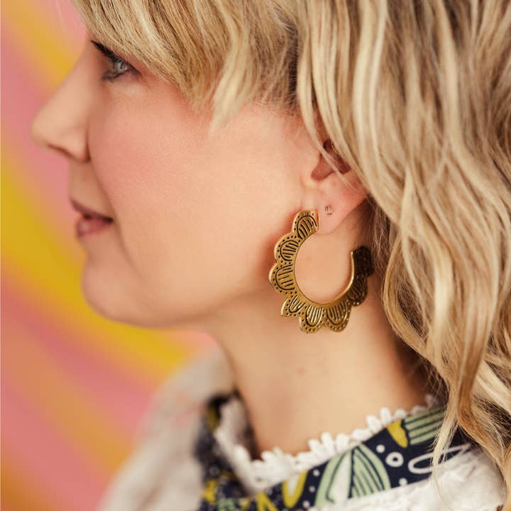 Handker Bandanas - Wholesale Dangle Earrings - Monica Brass Earrings 2