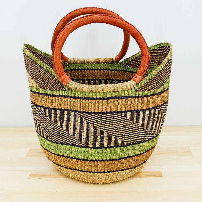 Gitzell FairTrade – Großhandel Lebensmittel-/Einkaufstasche – U-Shopper Tragetasche Korb, Mehrfarbig0