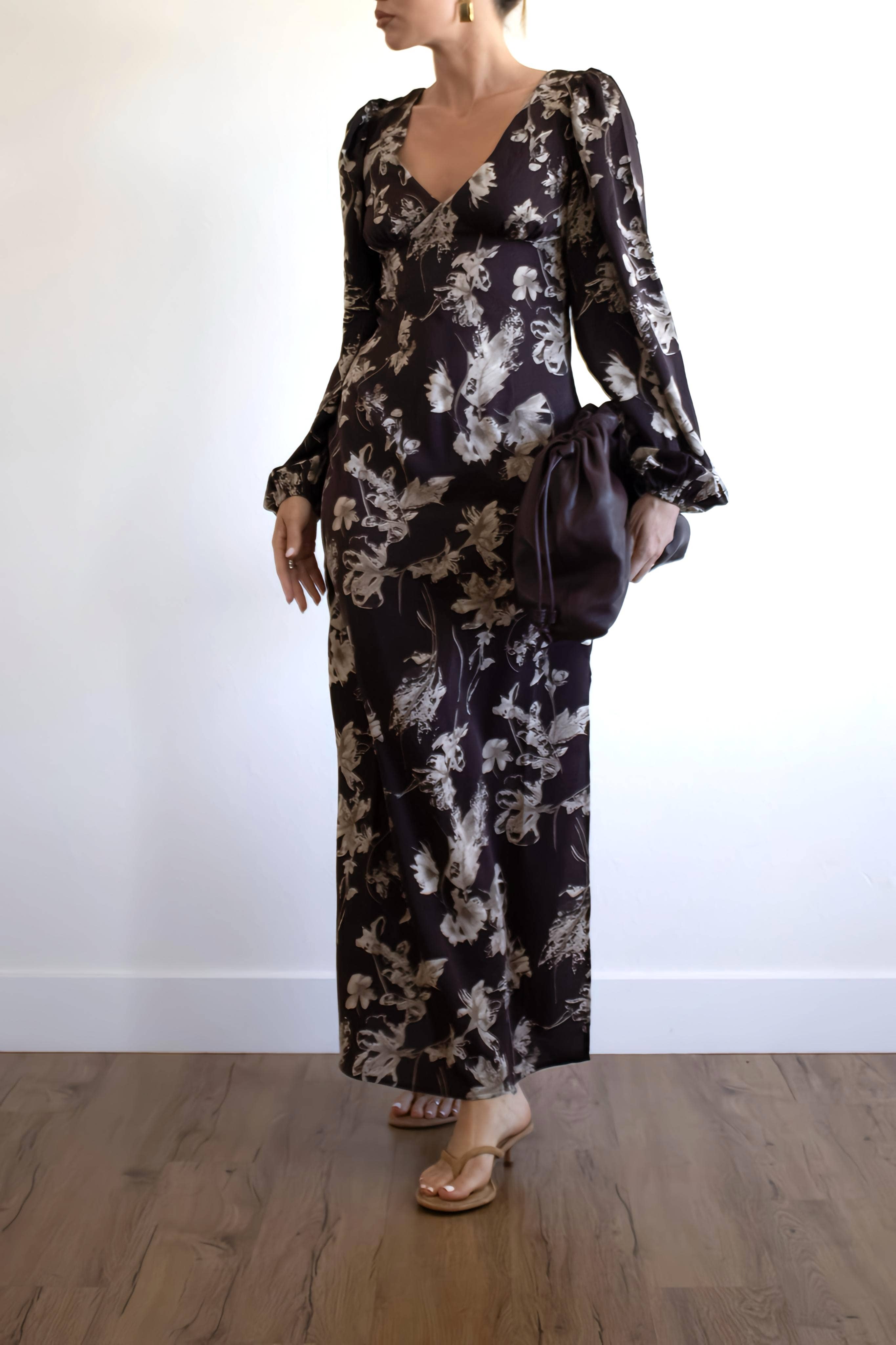 ACOA COLLECTION - Wholesale Dress - Women's - LACE UP BACK MIDI DRESS WITH SLIT2