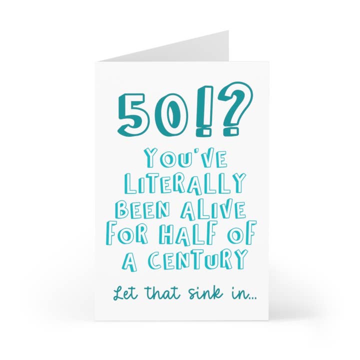 R is for Robo - Vendita all'ingrosso Biglietti di auguri - Divertente biglietto di auguri per il 50° compleanno Sassy Greeting Cards1