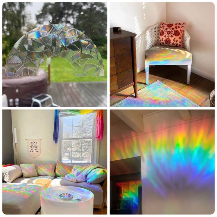 Open Rainbow Shaped Rainbow Maker Suncatcher sticker for wholesale by Carriegraphy