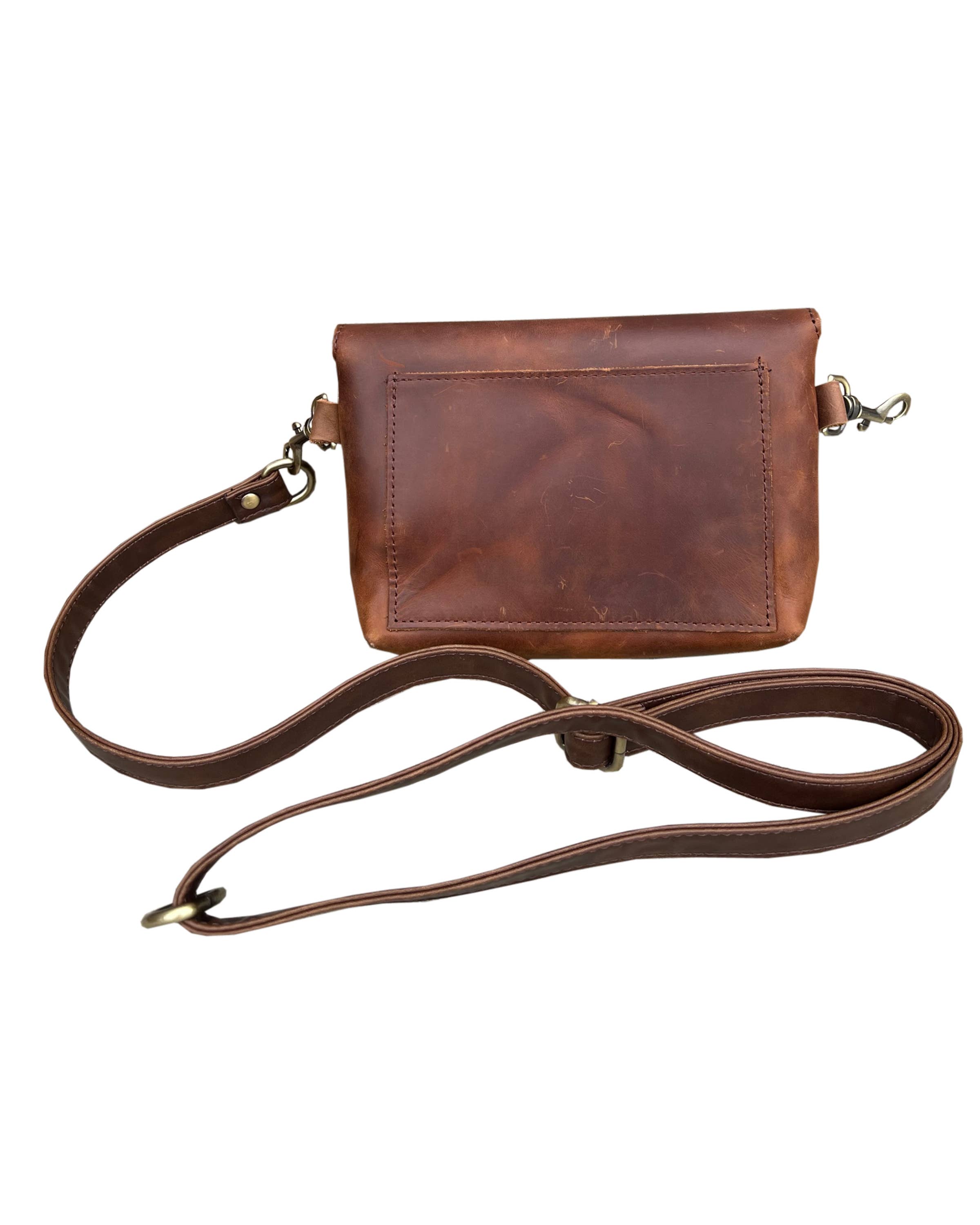 Roma Leathers, Inc. - Wholesale Crossbody Bag - Women's - W022S crazy horse genuine leather crossbody3