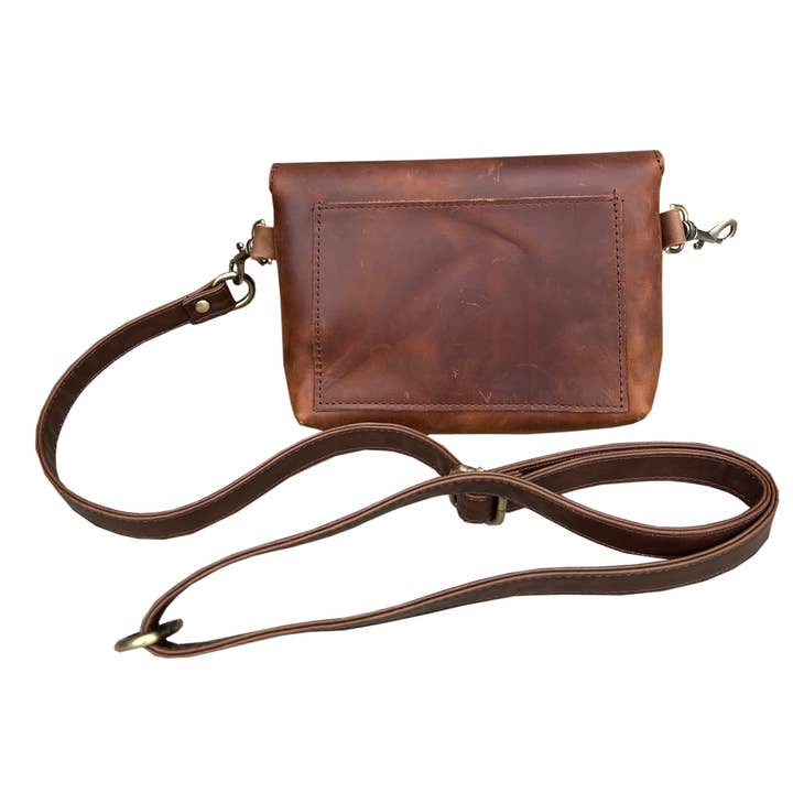 Roma Leathers, Inc. - Wholesale Crossbody Bag - Women's - W022S crazy horse genuine leather crossbody3