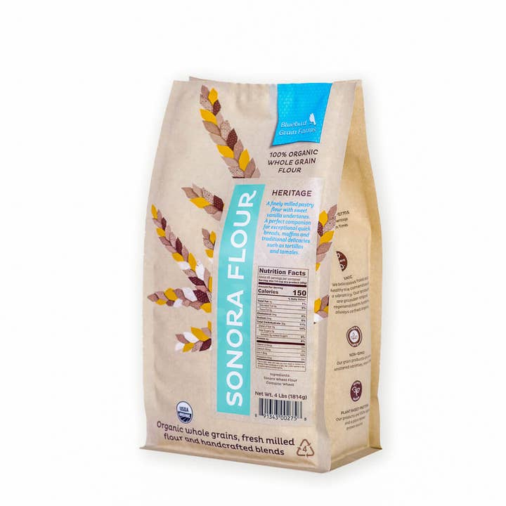 Bluebird Grain Farms - Wholesale Flour - Organic Sonora Soft White Wheat Flour - 4 lb