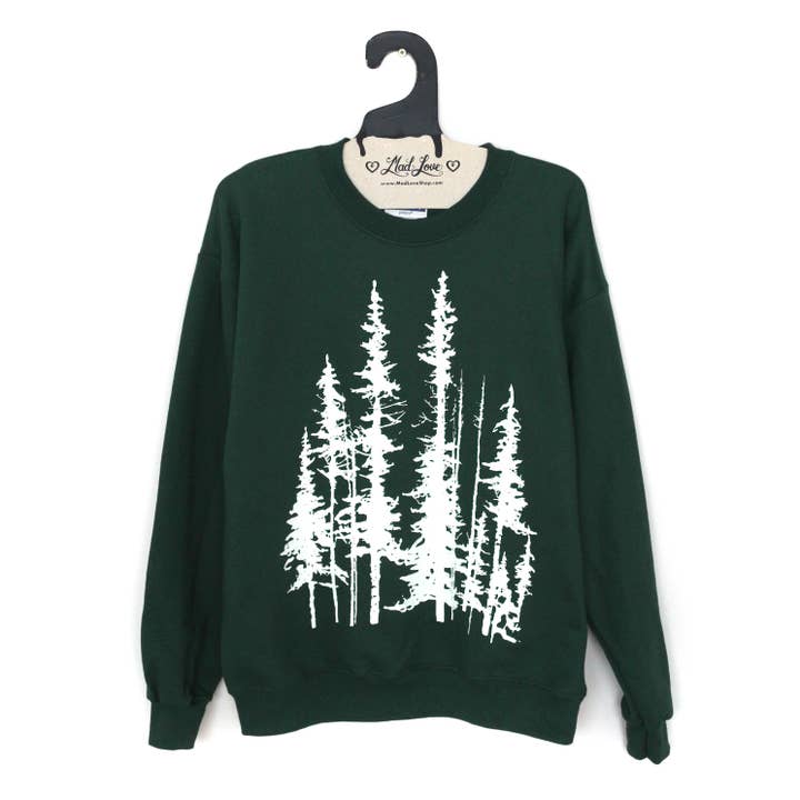 Moletom unissex Forest Fleece com estampa perene por atacado de Mad Love Shop