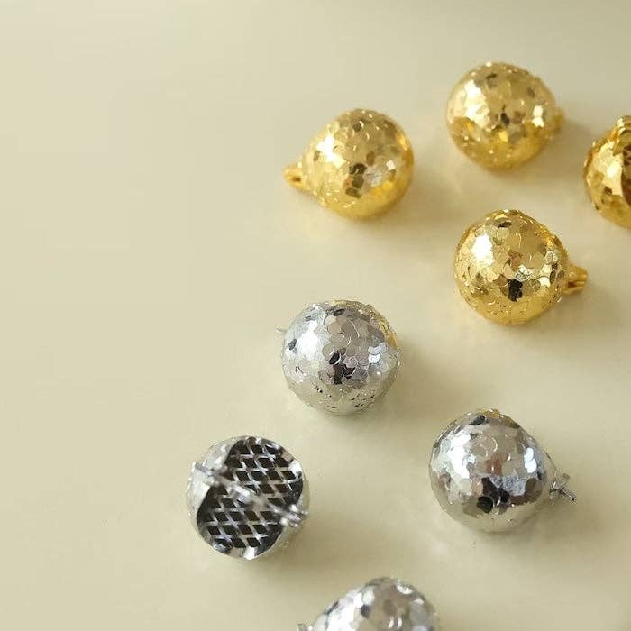 LanLivia - Vendita all'ingrosso Orecchini a bottone - Orecchini a Sfera di Ghiaccio Scintillante-Oro e Argento2