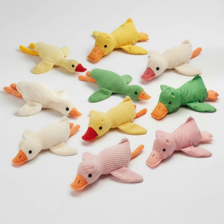Durable Plush Duck Dog Toy with Squeaker for wholesale by kapeit