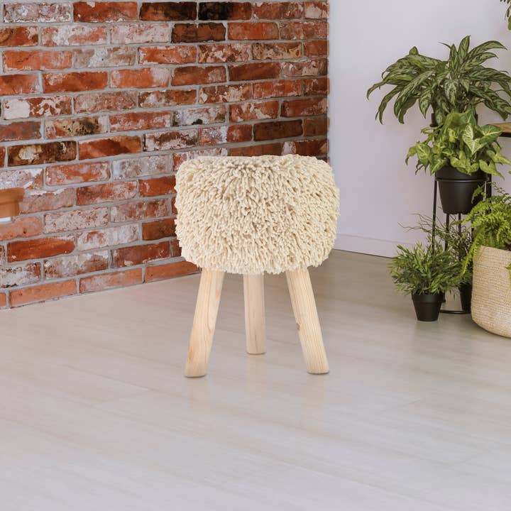 Spitiko Homes Taburet 20 „x14"x14" Elfenben for engroshandel hos Spitiko Homes