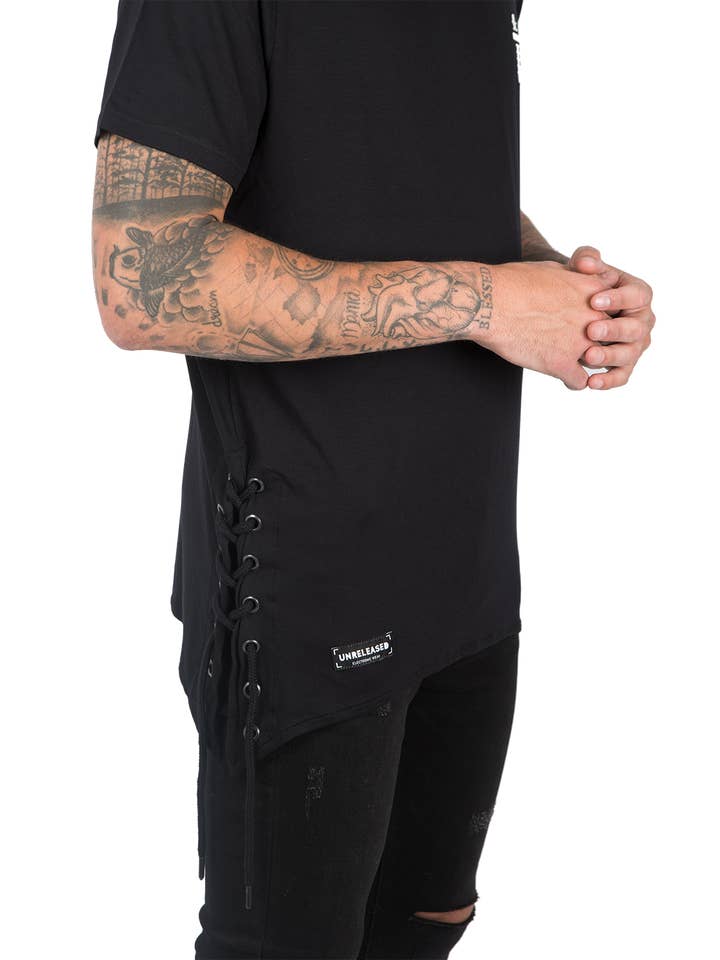 UNRELEASED - Wholesale T-Shirt - Men's - SIDES OPENING T-SHIRT BLACK2