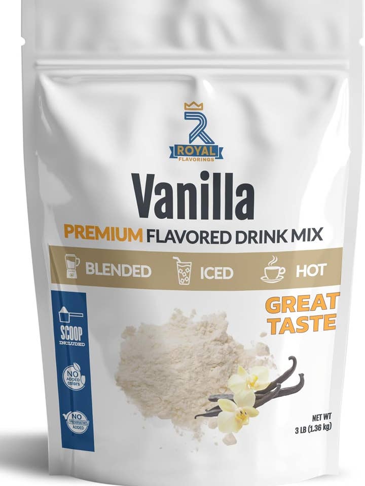 Royal Flavorings Vanilla Premium Flavored Drink &Frappe Mix for wholesale by Royal Flavorings