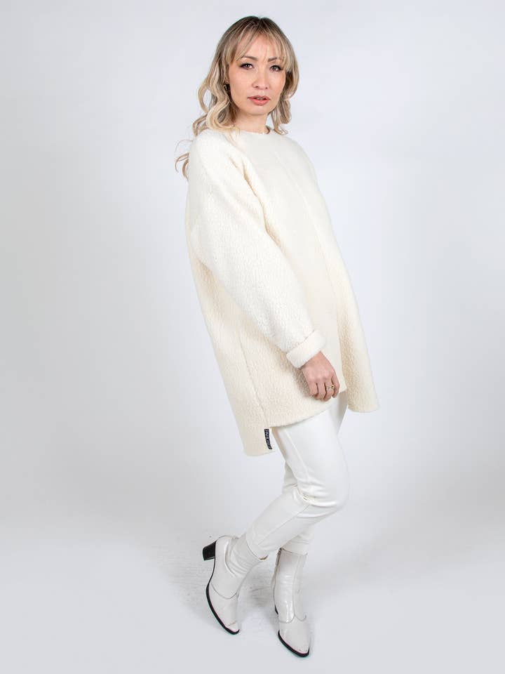 Shearling Lunnefågel Unisex Topp 2-i-1 i elfenben för wholesale av Paridaez