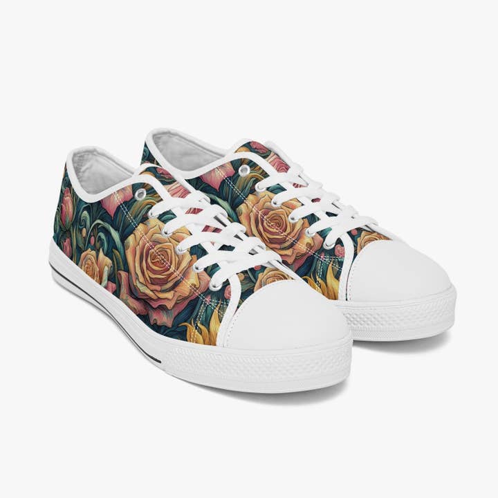 Scarpe di Tela Basse Rose Vangogh per la vendita all'ingrosso da parte di Oh Pote