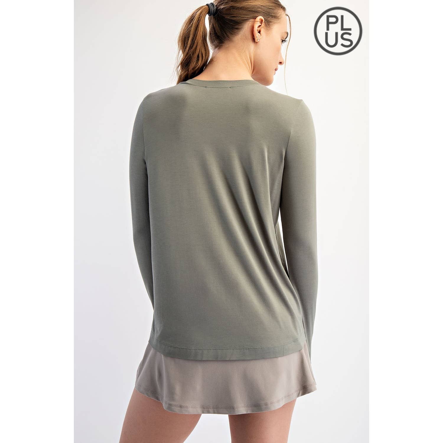 Rae Mode - Wholesale Lounge Top - Women's - PLUS SIZE VISCOSE MODAL LONG SLEEVE TOP2