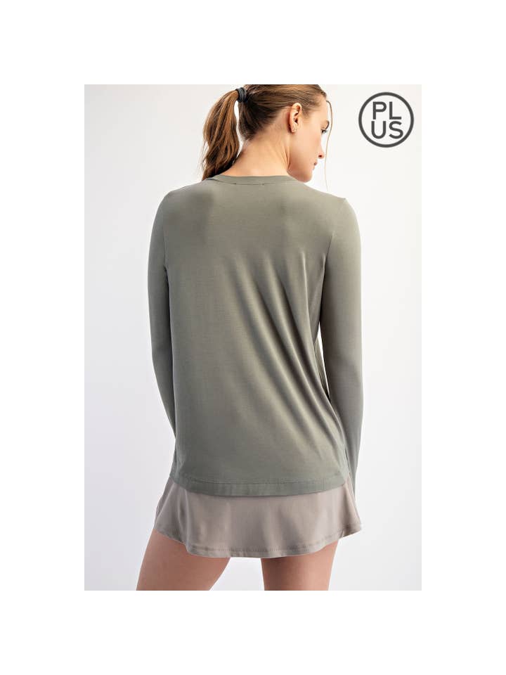 Rae Mode - Wholesale Lounge Top - Women's - PLUS SIZE VISCOSE MODAL LONG SLEEVE TOP2