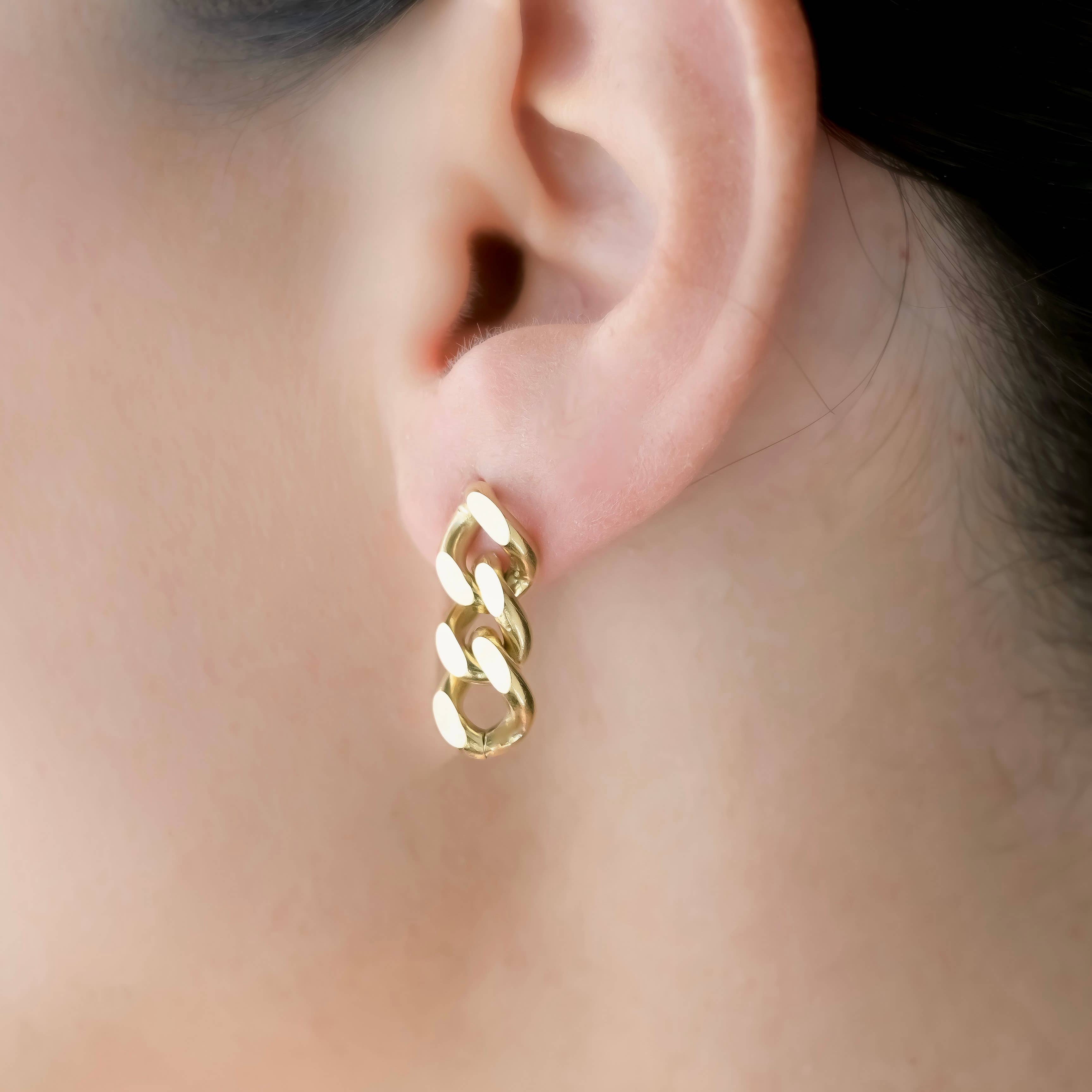 Blueyejewelry - Wholesale Hangende/ronde oorbellen - Curb Link-oorbellen - Waterdichte Cubaanse kettingoorbellen0