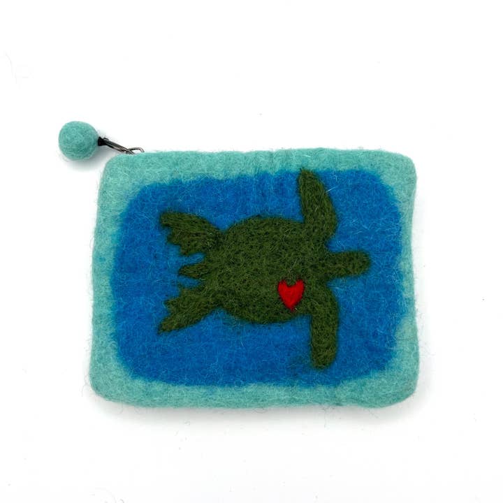 Women of the Cloud Forest - Wholesale Coin Purse - Women's - Sea Turtle with Heart Felt Coin Purse