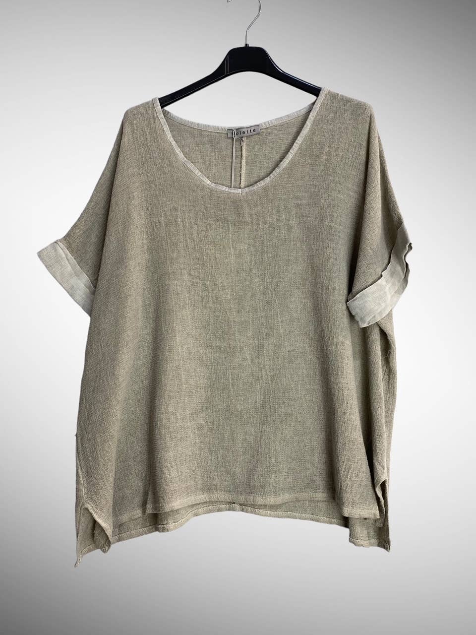 la maison des fibres naturelles – Engroshandel T-shirt – til kvinder – T-shirt i hør- og bomuldsblanding, 10 % hør, 90 % bomuld, model 676329