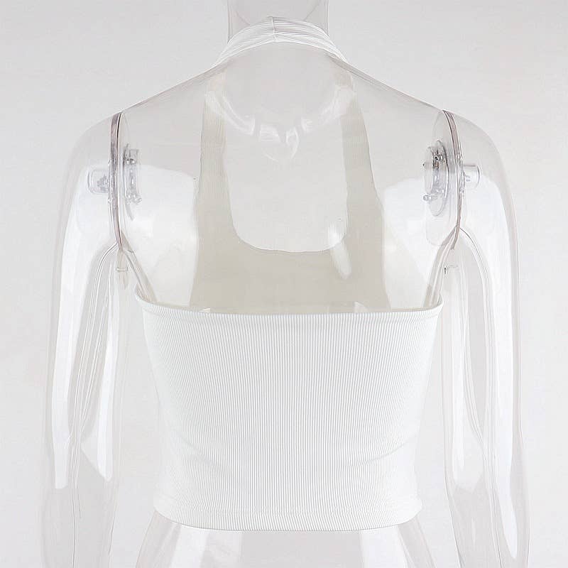 Rosa Clothing - Wholesale Tank Top - Women's - basic halter tank top sleeveless rib knit base vest cami10