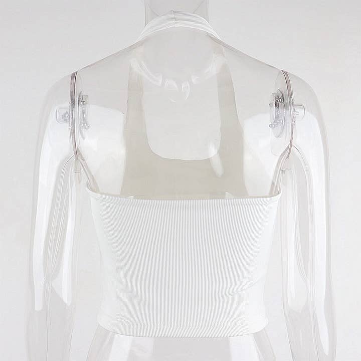 Rosa Clothing - Wholesale Tank Top - Women's - basic halter tank top sleeveless rib knit base vest cami10