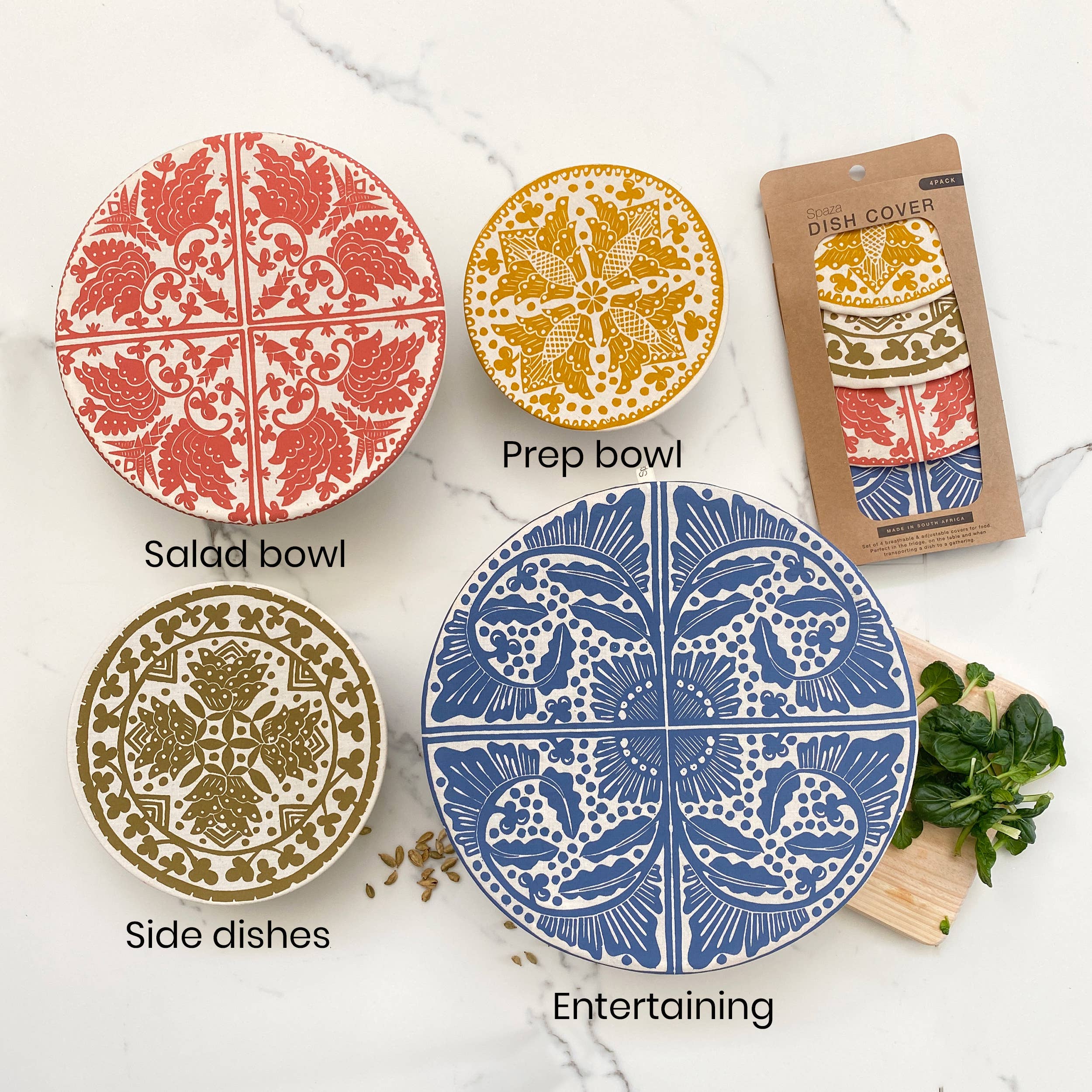 Halo Dish Covers - Wholesale Dish - Dish and Bowl Cover Set of 4 Assorted Sizes Organic Cotton 2