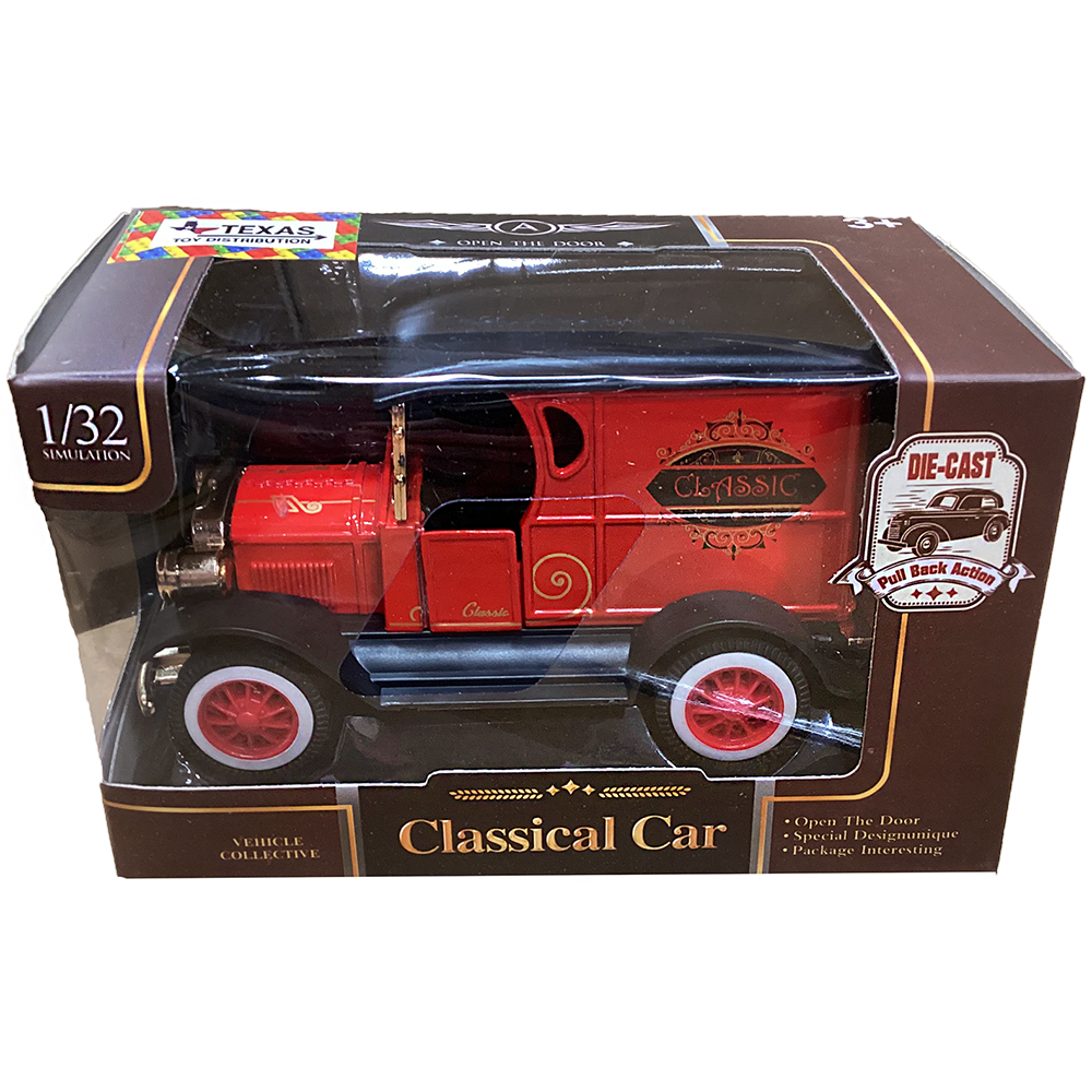 Texas Toy Distribution - Wholesale Toy Car/Truck - Kids - Classic Pull-Back Vehicles Die-Cast Vintage Cars, Assort x61