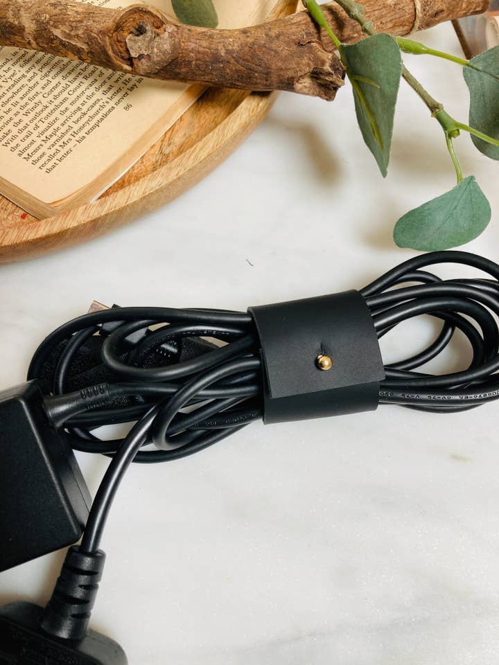 Handmade Leather Laptop/Large Cable Tidy/Organiser for wholesale by Moco Handmade