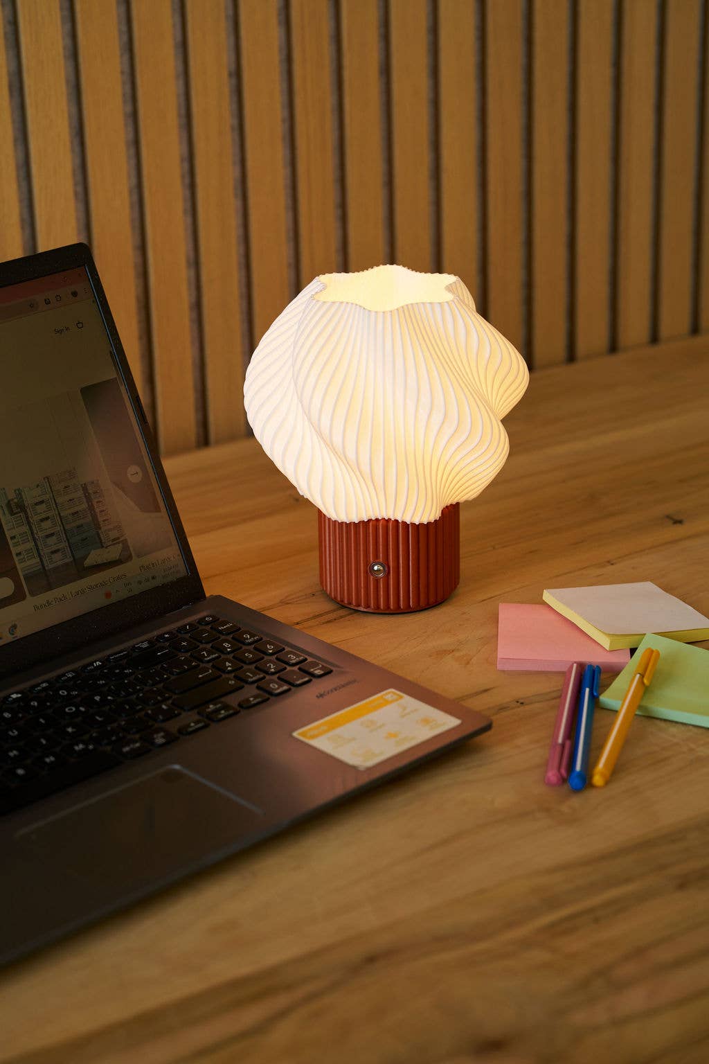 Colorless Mini Swirl Portable Lamp, Wireless and Rechargeable for wholesale on Faire6