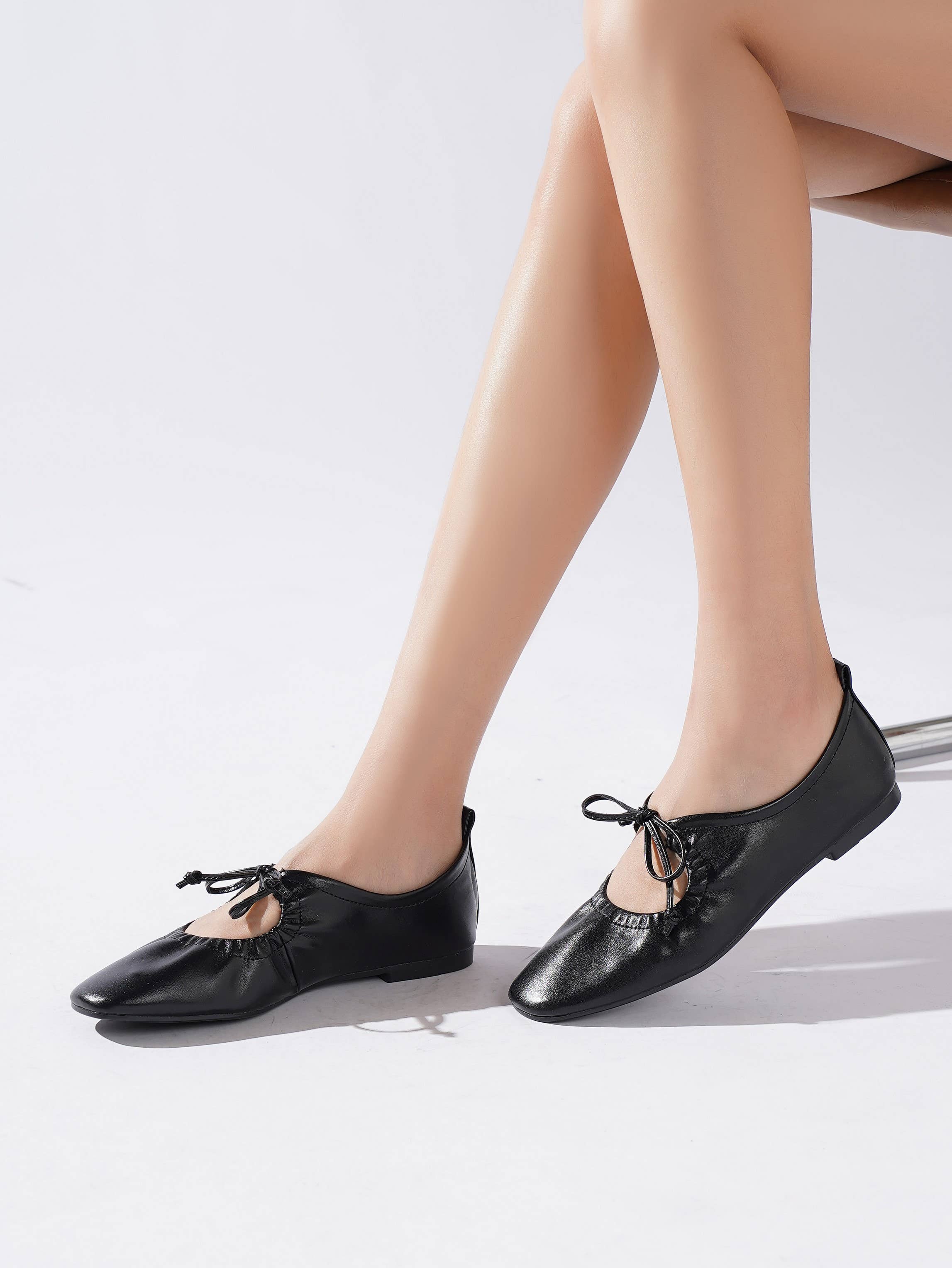 C'M PARIS – Sapatos rasos por atacado – Bailarina Flexível com Atacadores Decorativos 83241