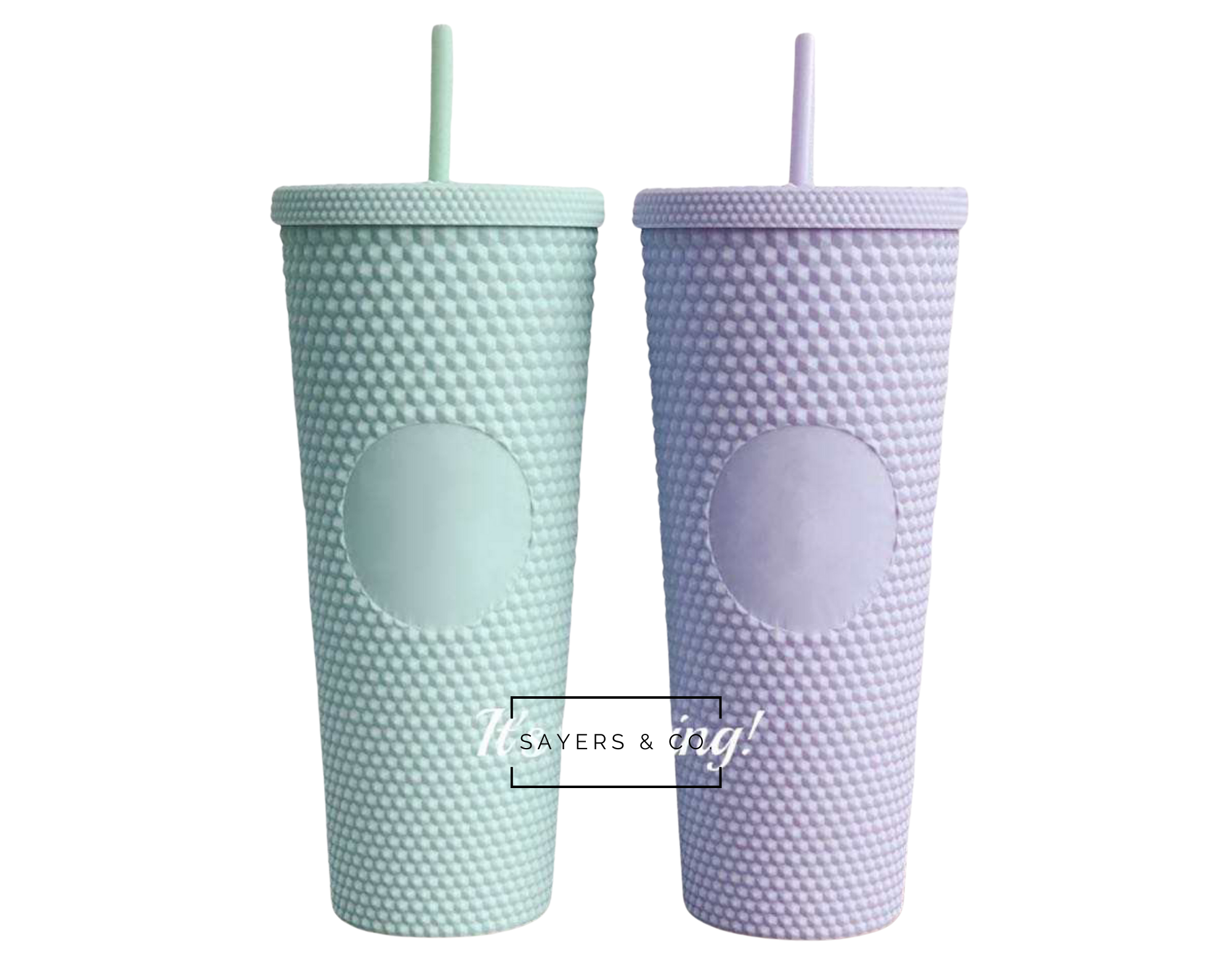 Sayers & Co. - Wholesale Insulated mug/tumbler - 24 oz Matte & Glossy Studded Screw Top Tumbler Double Walled55