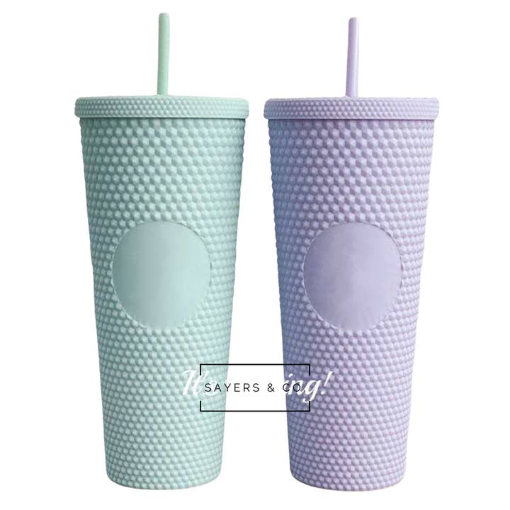 Sayers & Co. - Wholesale Insulated mug/tumbler - 24 oz Matte & Glossy Studded Screw Top Tumbler Double Walled55