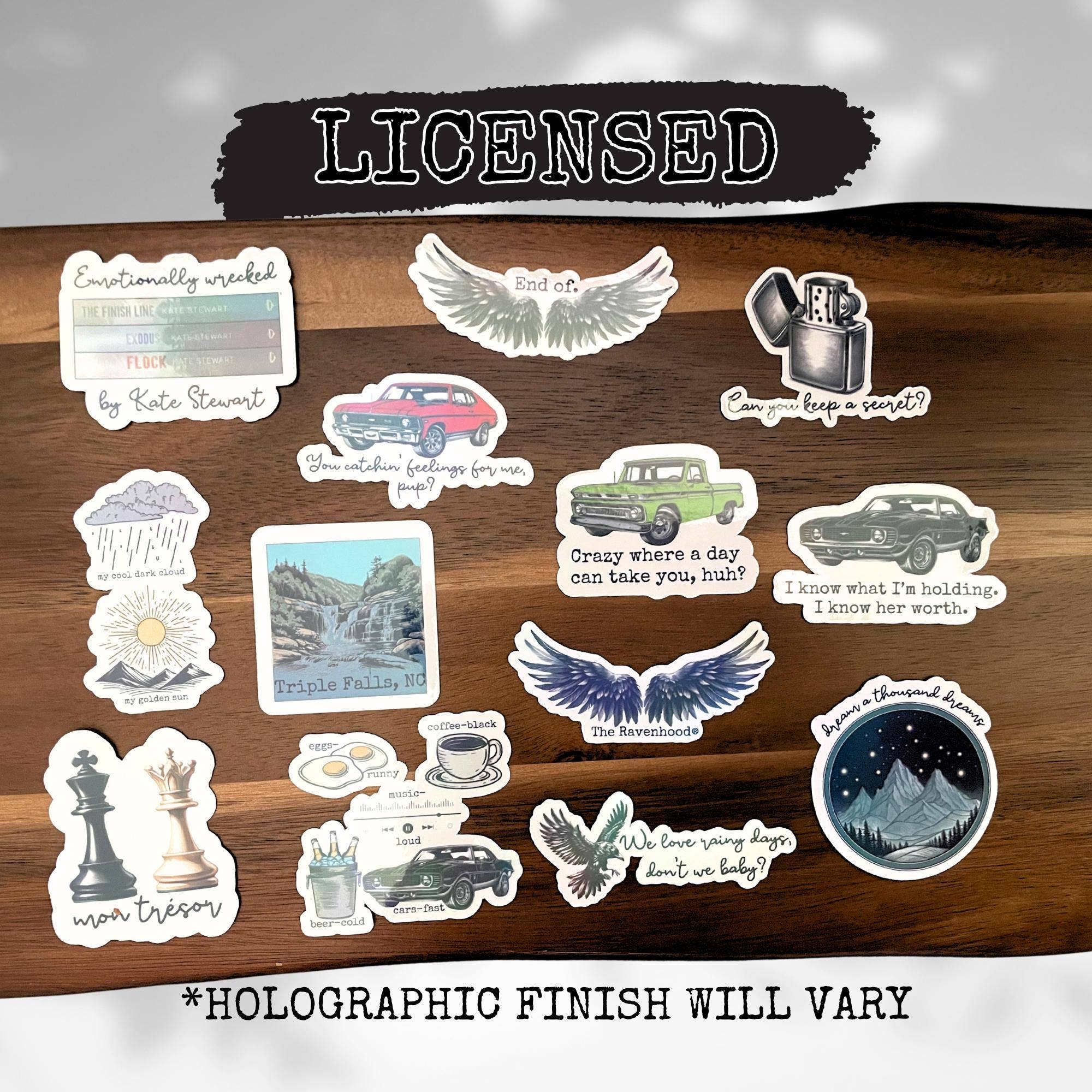 Cheeky Chick Sticker Co. - Wholesale Sticker - Ravenhood Trilogy Large Holographic Vinyl Sticker Set3