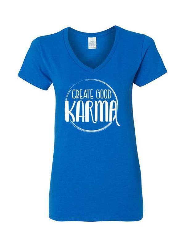 Soulful Wear - Wholesale Screen Printed T-Shirt - Women's - Create Good Karma (V-Neck)2