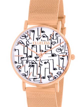 CLUELESS KVINNORS KLOCKA - STÅLNÄT ROSEDORE/ROSEDORE för wholesale av Clueless