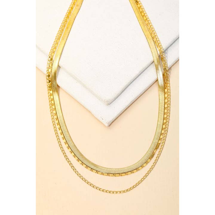 Collier à trois maillons de chaîne superposés assortis pour la vente par Anarchy Street