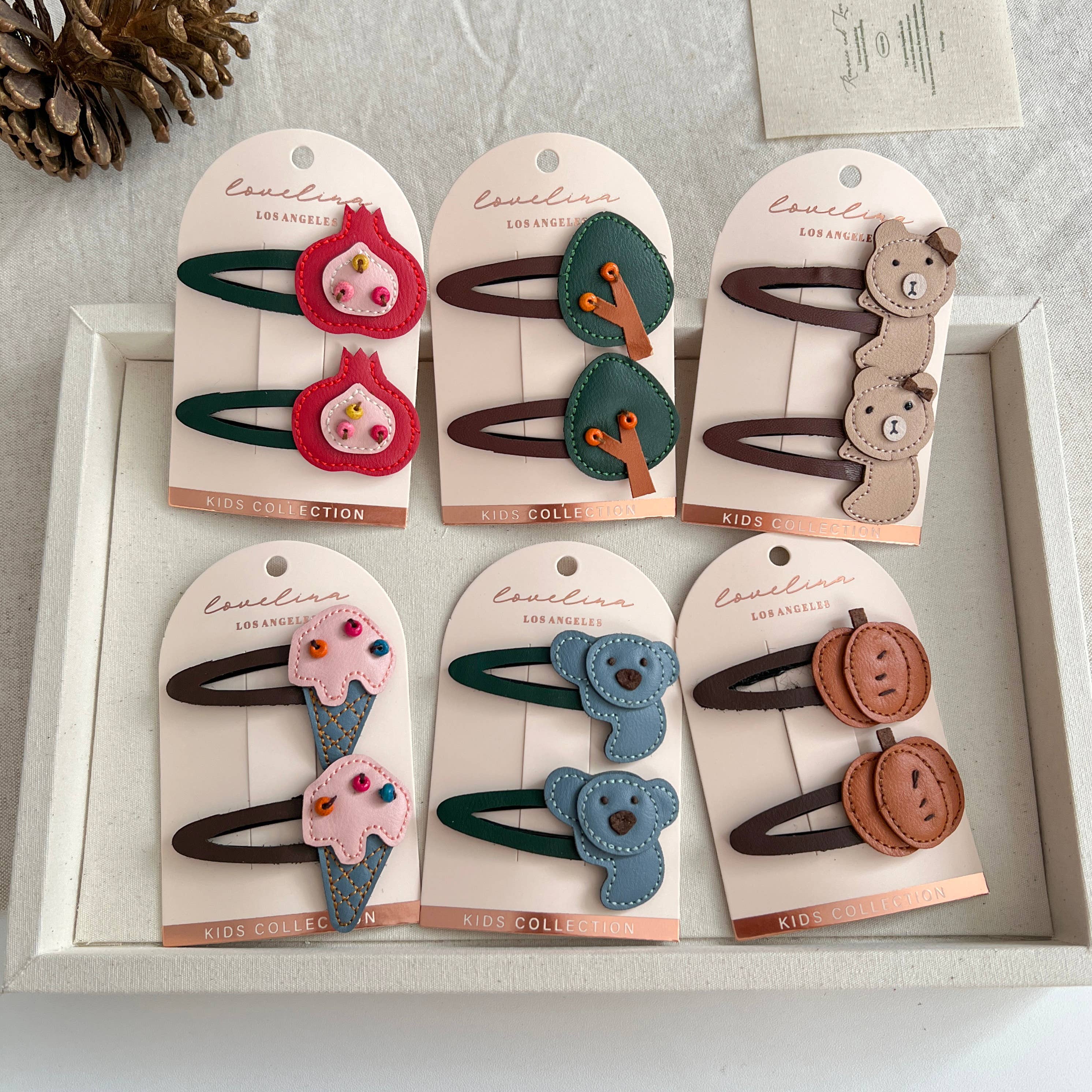 Surtido 2PC Clips para el Cabello de Niños de Imitación de Cuero de Otoño con Calabaza (KUMPKIN) de venta al por mayor en Faire2