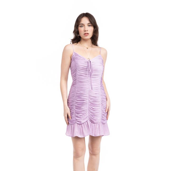 Mini abito con spalline increspate per la vendita all'ingrosso da parte di Naked Zebra Rack