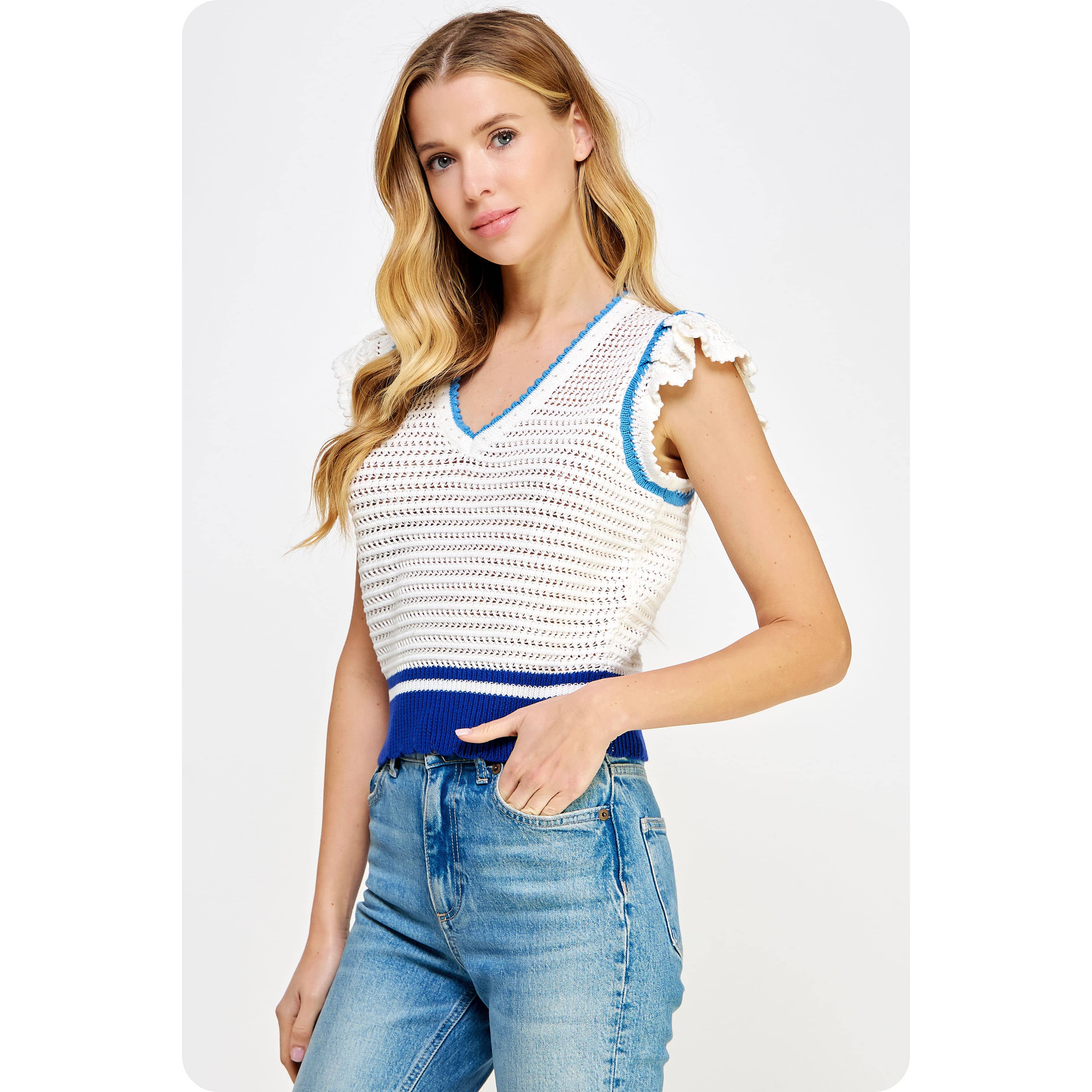 Strut & Bolt - Vente Haut en maille – femme - Haut en tricot à tissage ouvert au crochet13