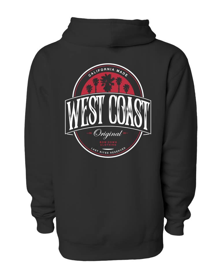 West Coast Seal Roter Kapuzenpullover für den Großhandel von Bow Down Clothing