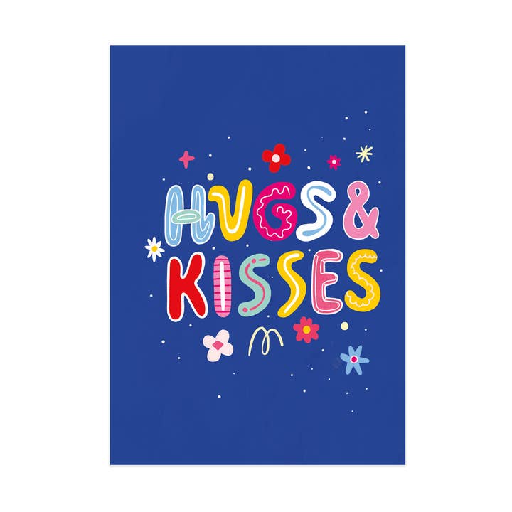 Tarjeta de felicitación Hugs & Kisses para venta al por mayor de JovietajaneCreative.Studio