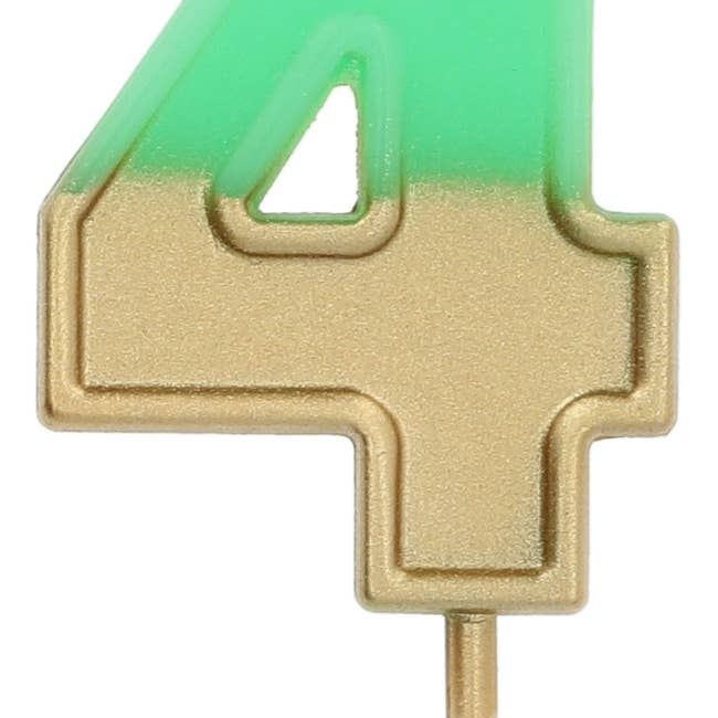 Retro kaars cijfer 4 groen voor wholesale door Folat BV
