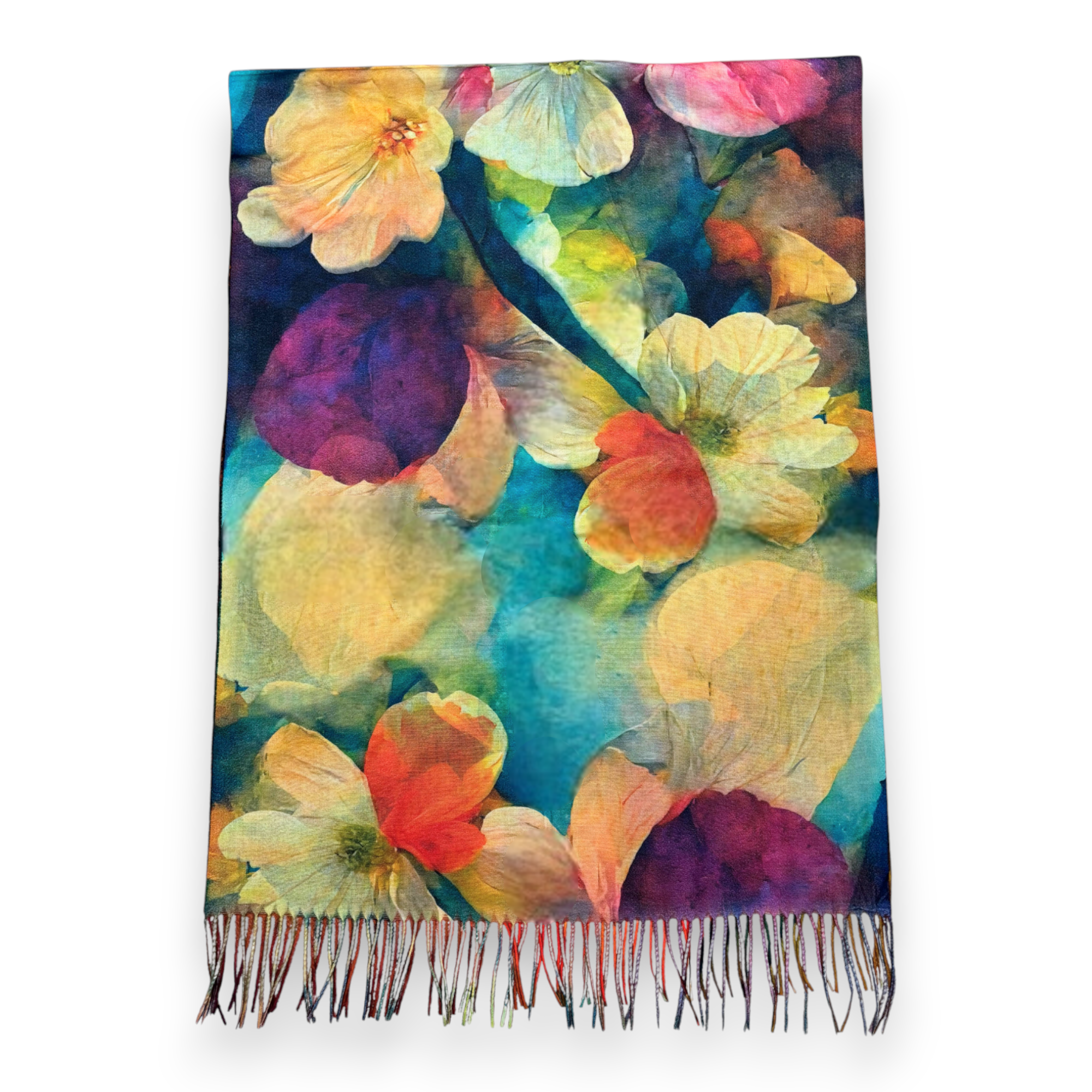 Lili Scarves (US Duty Free) - Wholesale Scarf - Women's - Big Flower Wool Blend Digital Print Scarf4