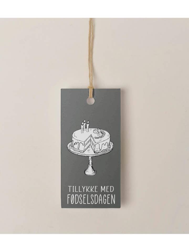 Tillykke med fødselsdagen - hangtag for wholesale by Mouse and Pen Illustration ApS
