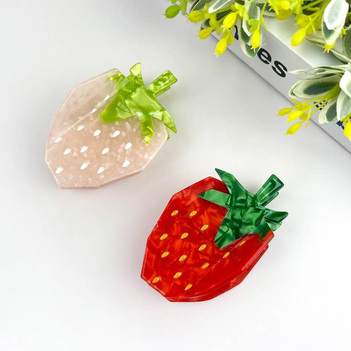 TheDivaSoap - Wholesale Hair Clip - Women's - Cartoon Strawberry Hair Claw Clip,Fruit Hair Clip